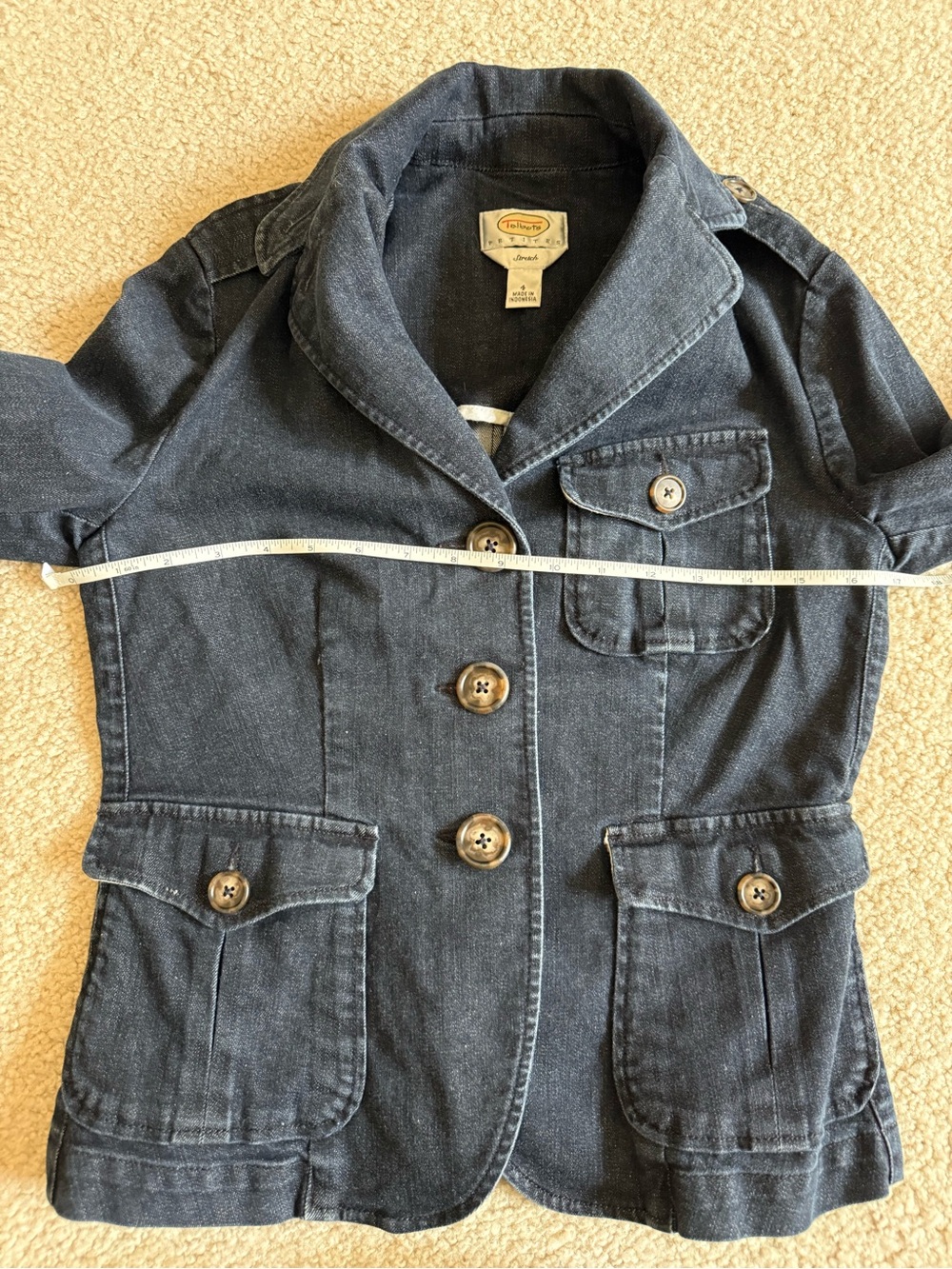 Talbots dark wash jean blazer jacket - Picture 6 of 10